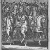An engraving of teh Restauration of Charles II