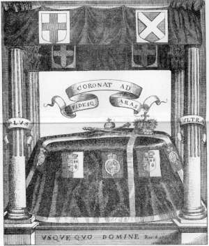 Engraving of the coffin of S.Charles