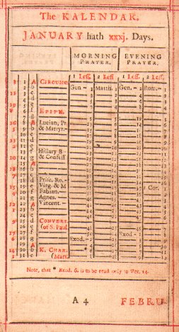 A Page from a Prayer Book of 1716